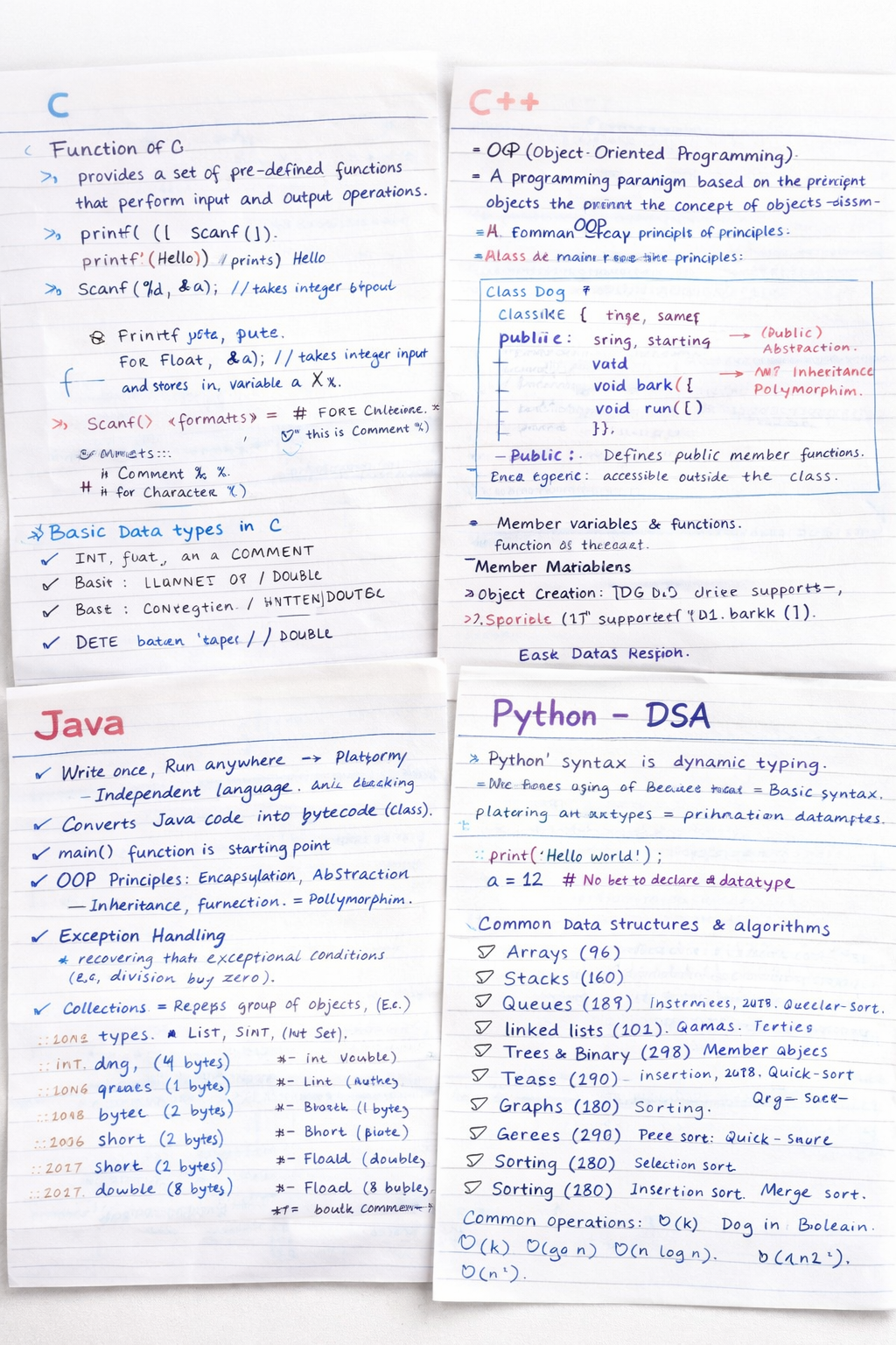 Handwritten Programming Notes (All-in-One Bundle)